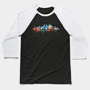 City Skylines Urbain World Fun Life Abstract Baseball T-Shirt